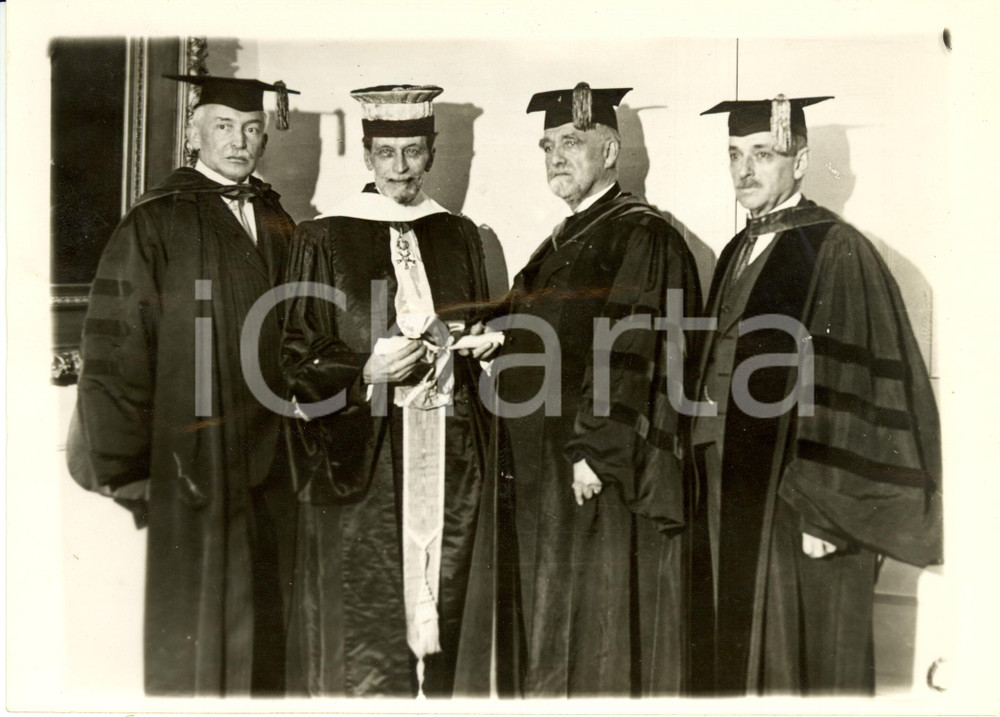 Fotografia d epoca originale 1925 ca NEW YORK USA SÃ©bastien CHARLETY con Charles Hitchcock SHERRILL Foto 1