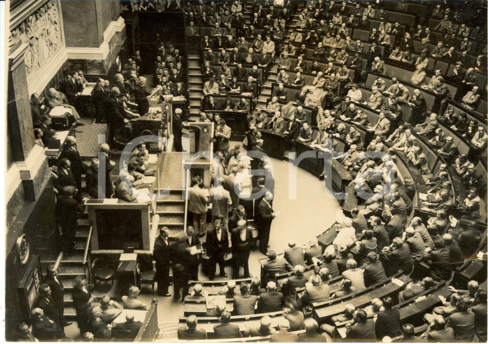Fotografia d epoca originale 1951 PARIS EugÃ¨ne PEBELLIER inaugura nuova AssemblÃ©e Nationale Fotografia 1