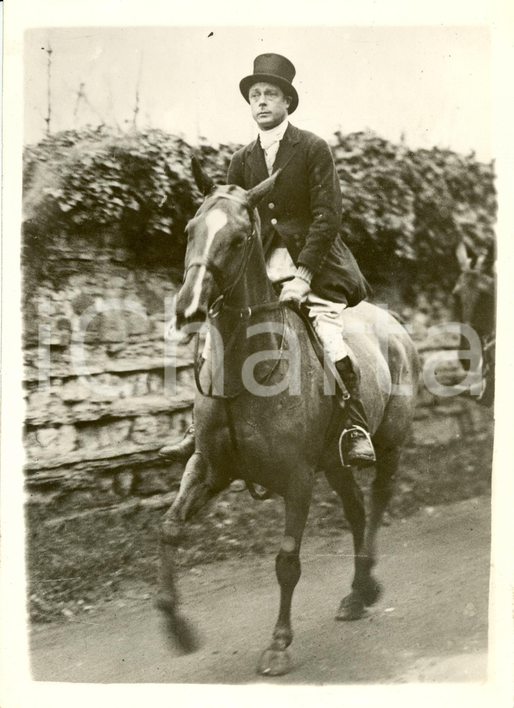 Fotografia d epoca originale 1930 ca UK Principe del GALLES a cavallo Fotografia 1