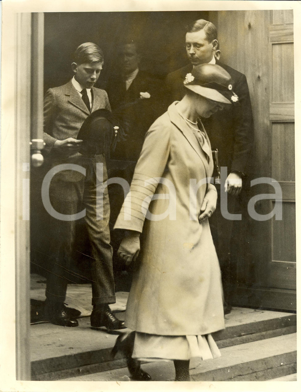 Fotografia d epoca originale 1937 LONDON UK Princess Mary con Lord LASCELLES dopo prova incoronazione Foto 1