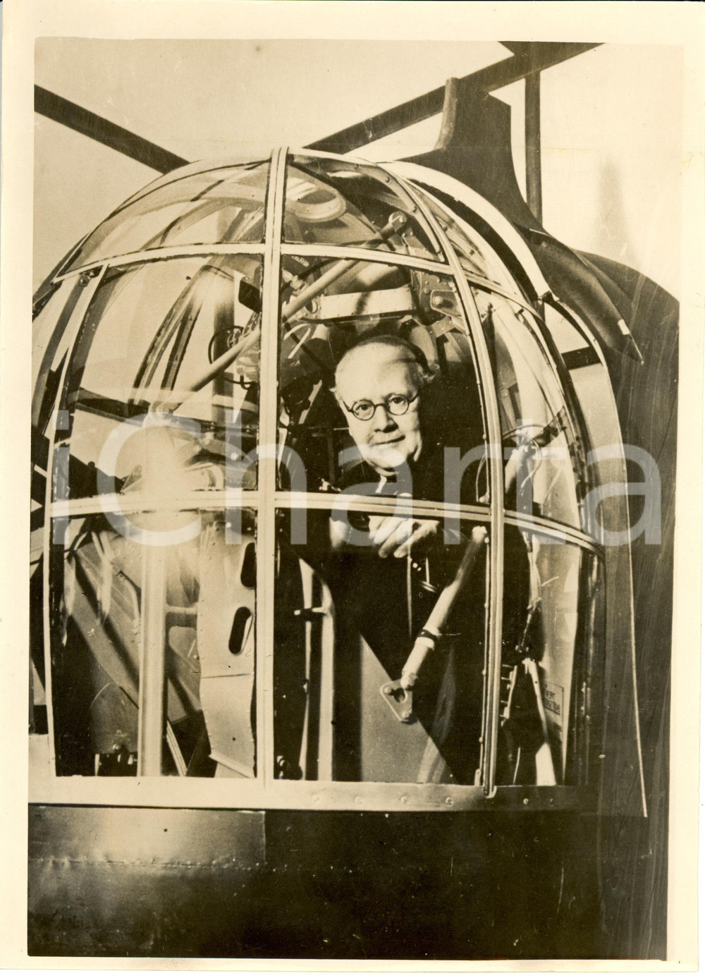 Fotografia d epoca originale 1939 LONDON Howard KINGSLEY WOOD Ministro ispeziona elicottero militare Foto 1