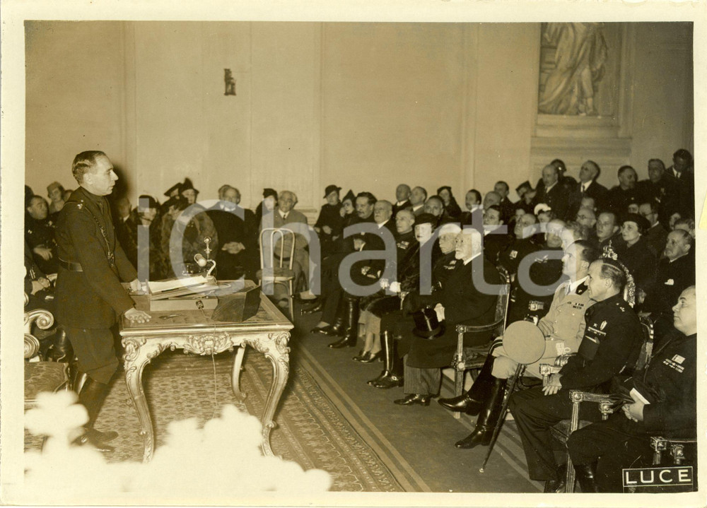 Fotografia d epoca originale 1935 ca ROMA Istituto Studi Romani Principe Umberto inaugura X Anno Accademico 1
