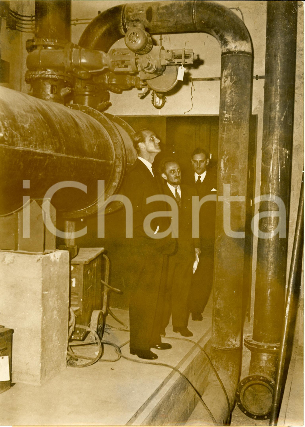 Fotografia d epoca originale 1957 SACLAY F Principe Filippo di EDIMBURGO visita reattore nucleare Foto 1
