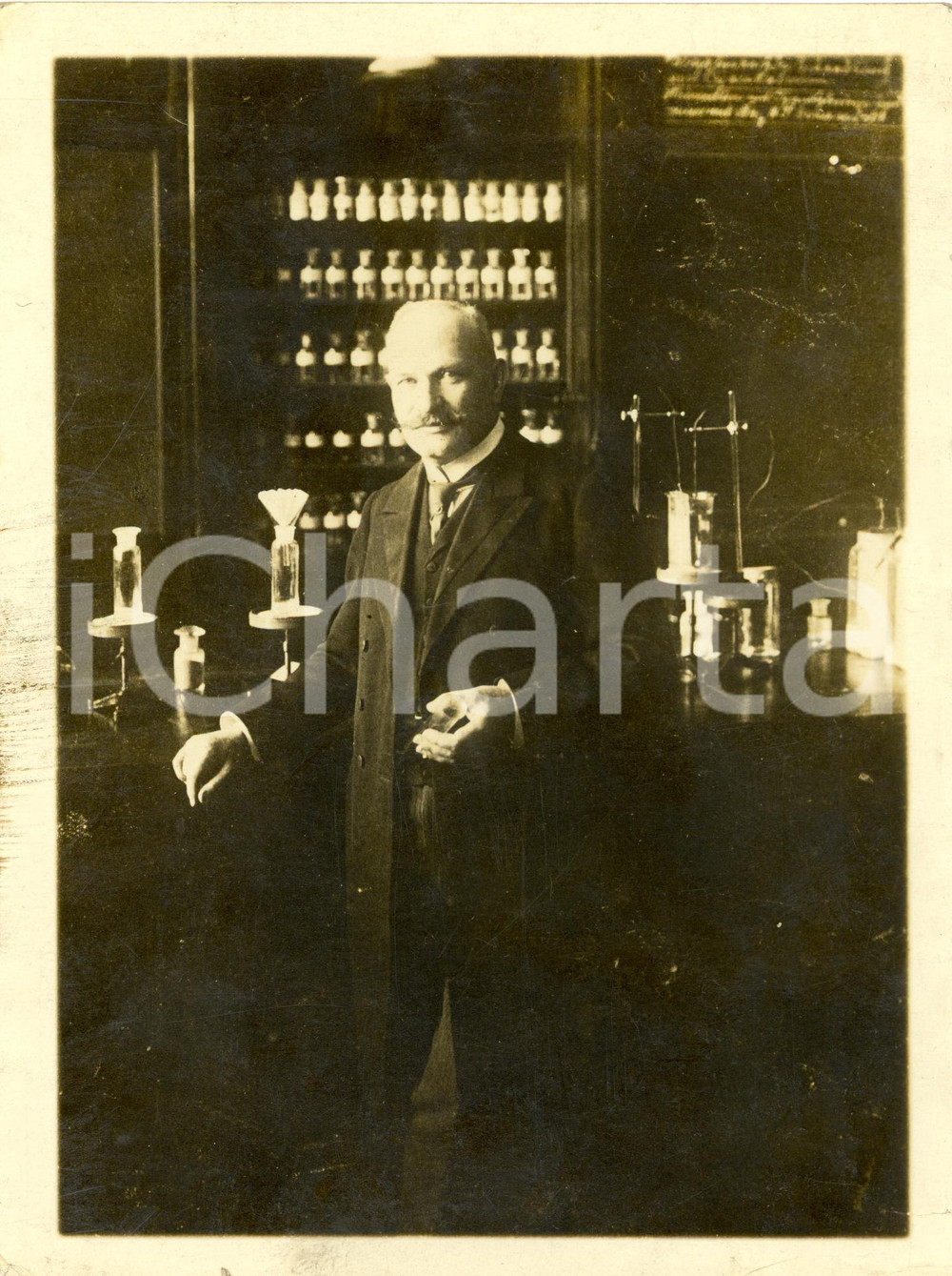 Fotografia d epoca originale 1925 ca GERMANIA Hermann THOMS professore di chimica UniversitÃ  di BERLINO Foto 1