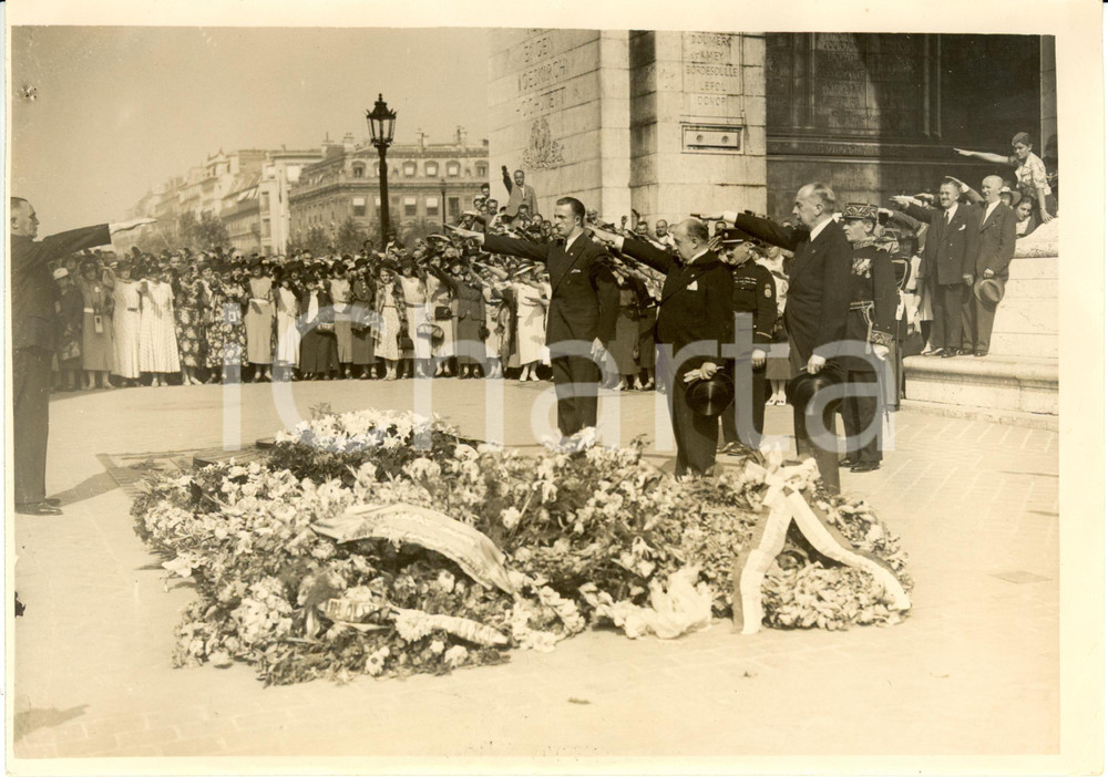 Fotografia d epoca originale 1937 BERLINO Walther FUNK Sottosegretario TEDESCO Propaganda Tomba Milite Ignoto 1