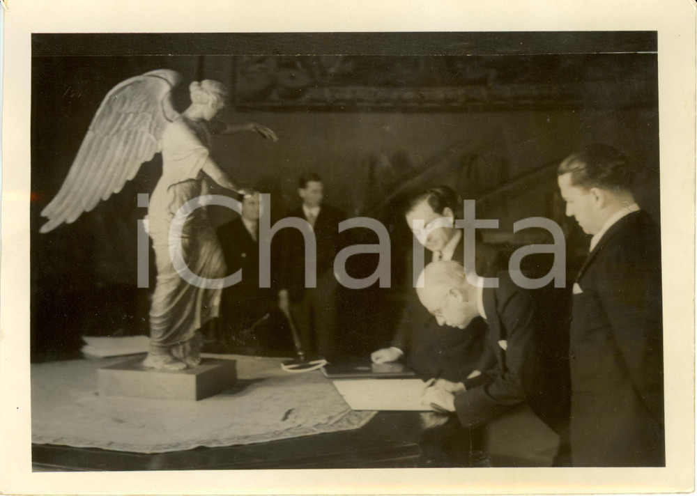 Fotografia d epoca originale 1937 ROMA Lord Eric DRUMMOND PERTH e Galeazzo CIANO accordi italoinglesi Foto 1