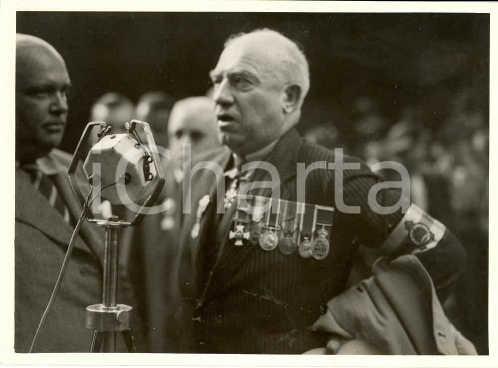 Fotografia d epoca originale 1936 PARIS Robert Alexander ROSS GÃ©nÃ©ral Anciens Combattants CANADIENS Photo 1