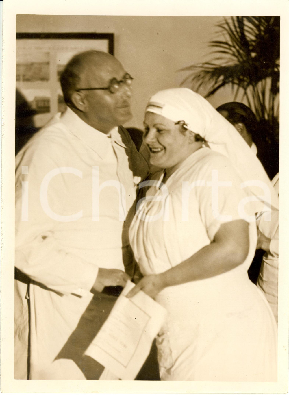 Fotografia d epoca originale 1937 PARIS Hopital TROUSSEAU Orthorhino ROUGET et BRIFFE infirmiÃ©re Photo 1