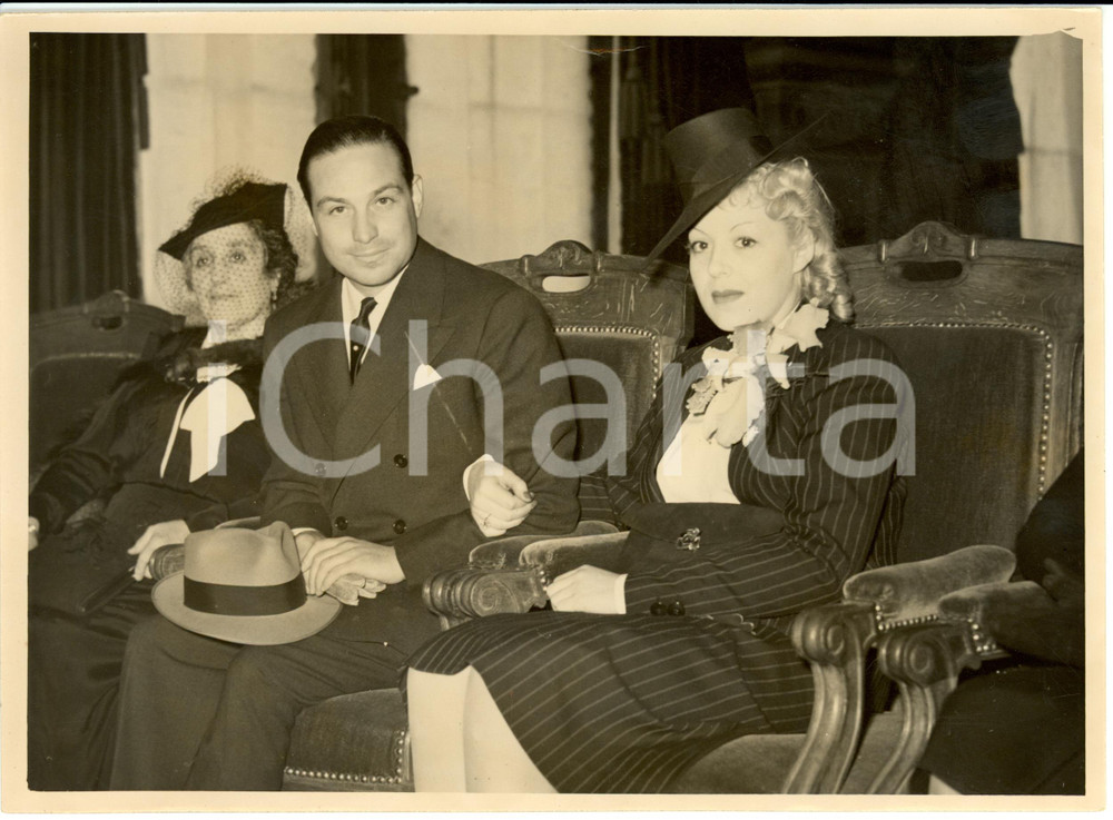 Fotografia d epoca originale 1939 PARIS Zita PERCZEL attrice ungherese e Marcel WEILKARSENTY sposi Foto 1