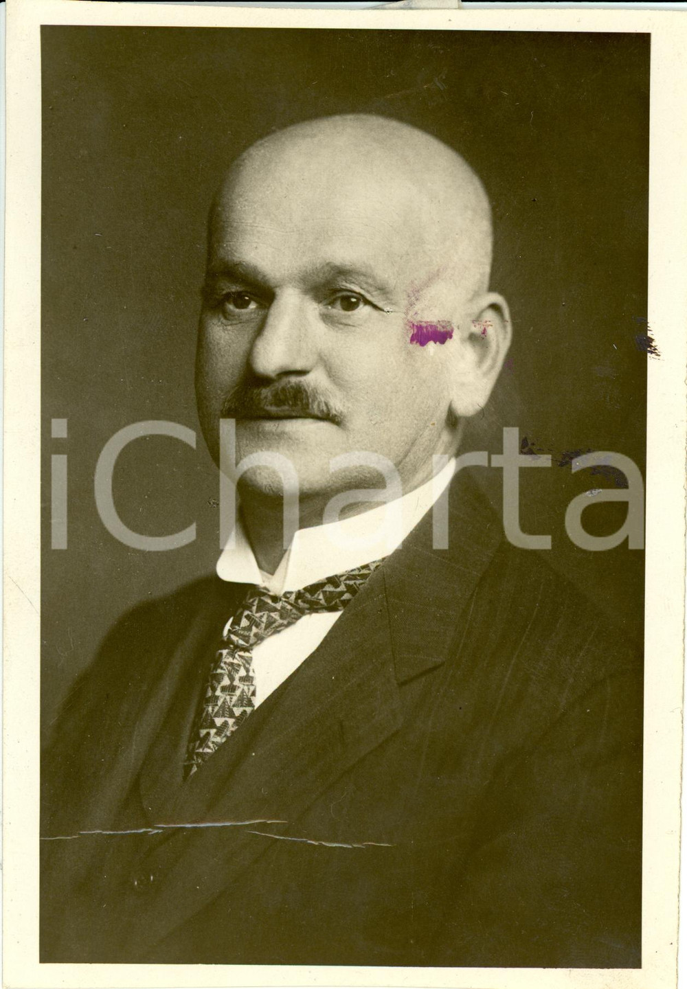 Fotografia d epoca originale 1930 ca BRATISLAVA Bohumil VLASAK Ministro Finanze CECOSLOVACCO DANNEGGIATA 1