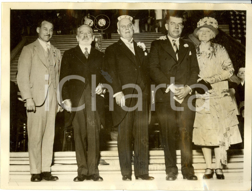 Fotografia d epoca originale 1928 FRISCO CITY USA James WARNER Harry LYON James ROLPH Transpacific flight 1