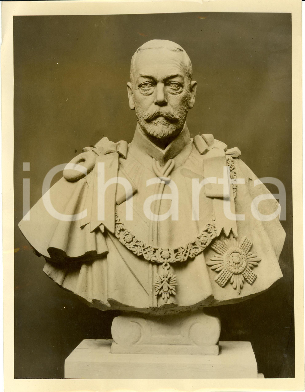 Fotografia d epoca originale 1938 LONDON King George V s bust by William REID DICK Photograph 1