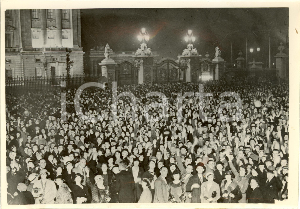 Fotografia d epoca originale 1935 LONDON Crowd at BUCKINGHAM PALACE for 25th anniversary King GEORGE V 1 1