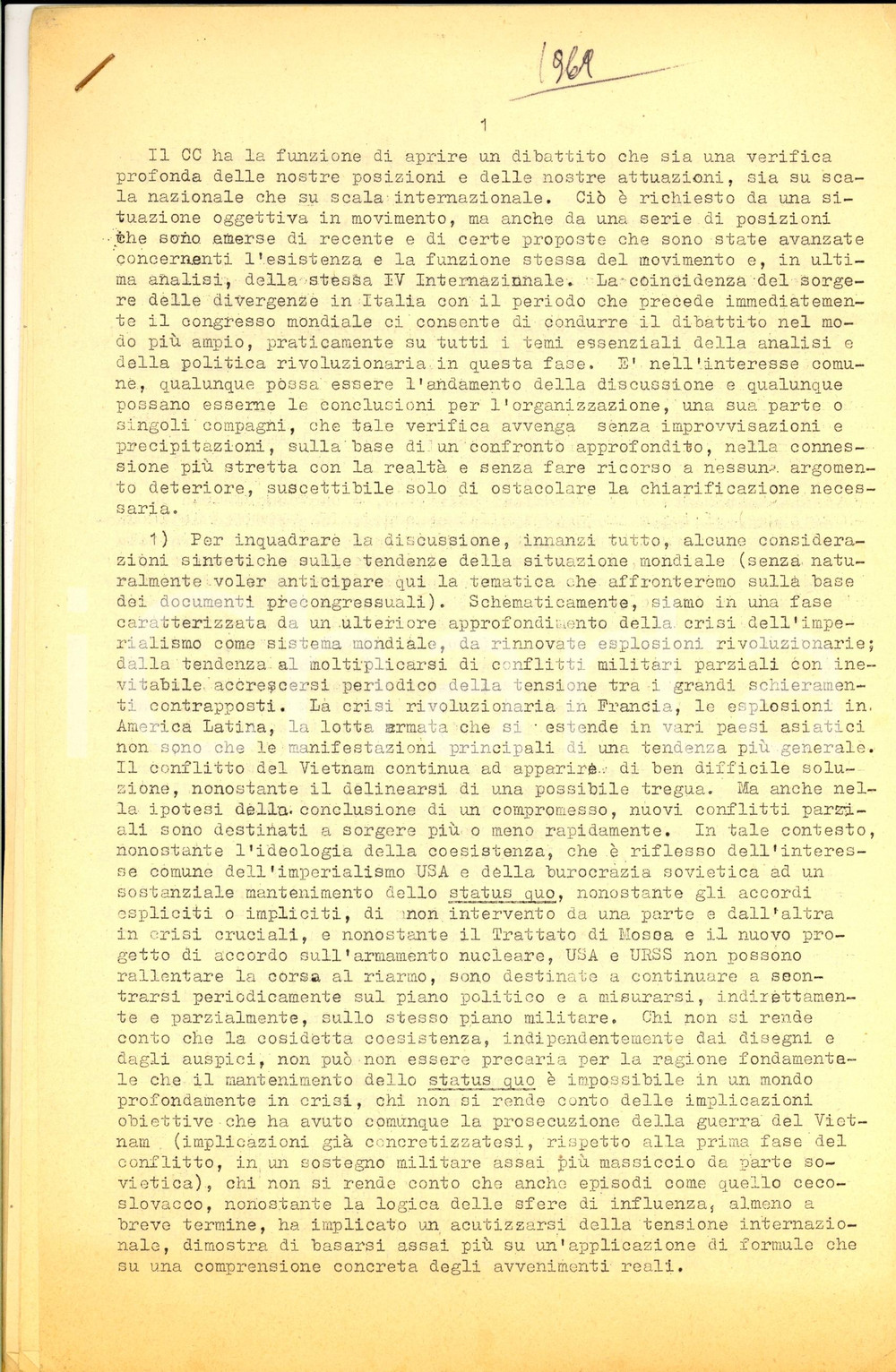 Materiale pubblicitario d’epoca 1969 Silvio PAOLICCHI La rivoluzione comunista sulla scena internazionale 1