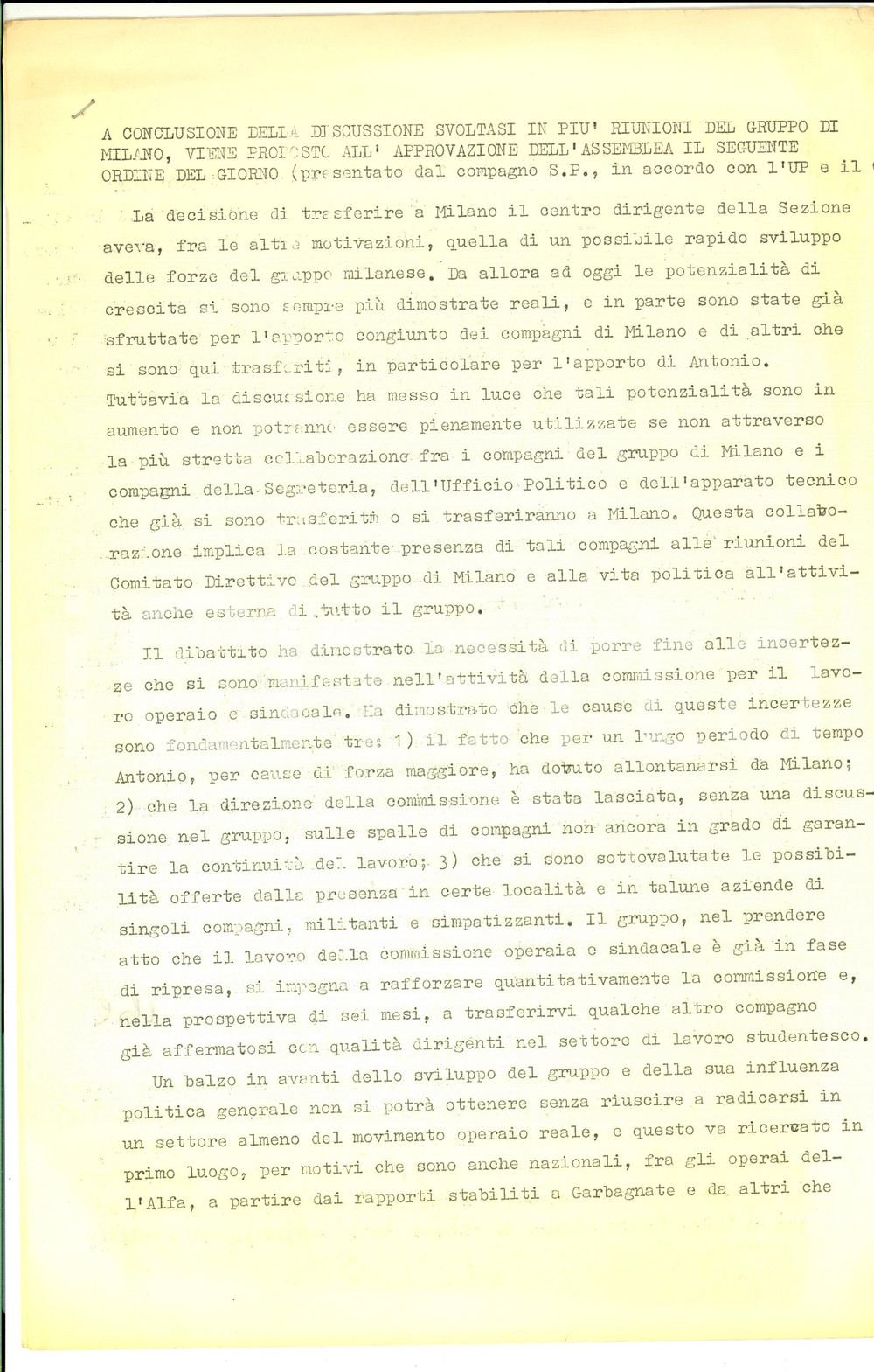 Autografo originale 1970 ca MILANO Silvio PAOLICCHI Comunismo nel movimento operaio AUTOGRAFO 1