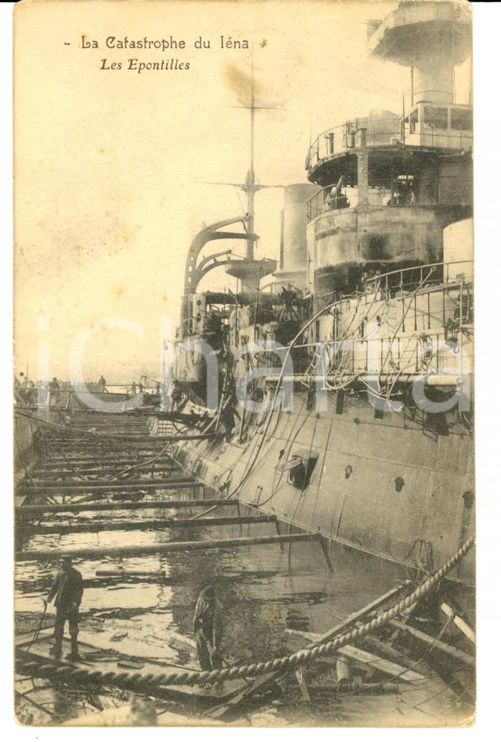 Cartolina originale da collezione 1910 ca La Catastrophe du JENA  Les Epontilles VINTAGE POSTCARD FP NV 1