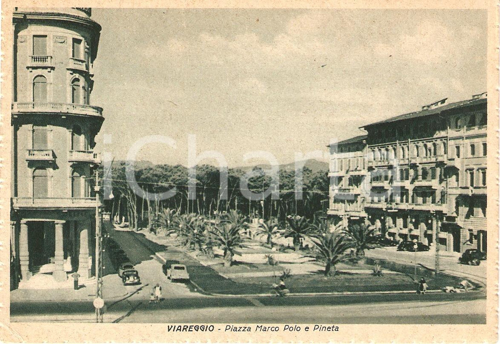 Cartolina originale da collezione 1947 VIAREGGIO LU Piazza Marco Polo e PINETA Cartolina FG VG 1