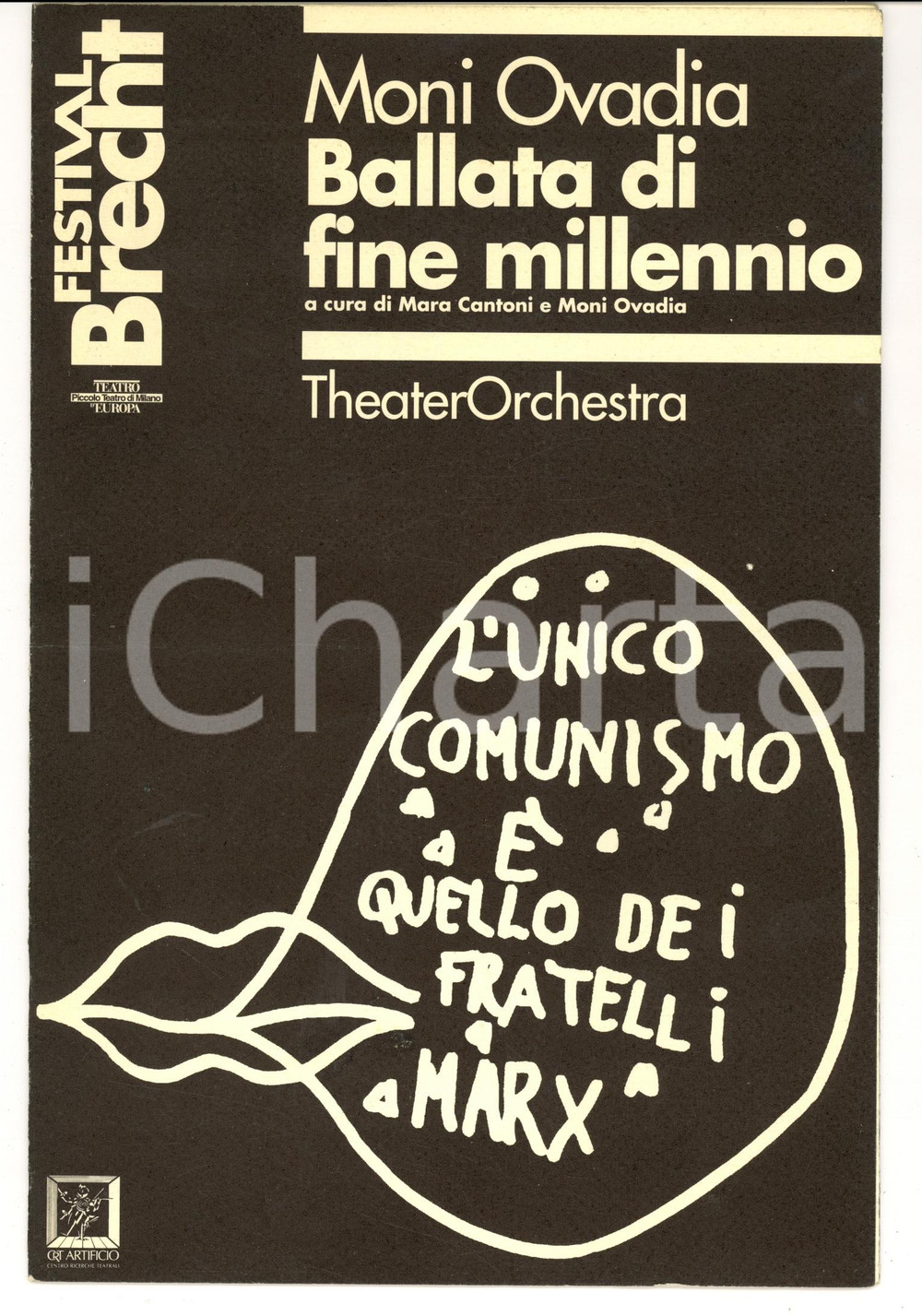Materiale pubblicitario d’epoca 1996 MILANO PICCOLO TEATRO Programma Moni OVADIA Ballata di fine millennio 1
