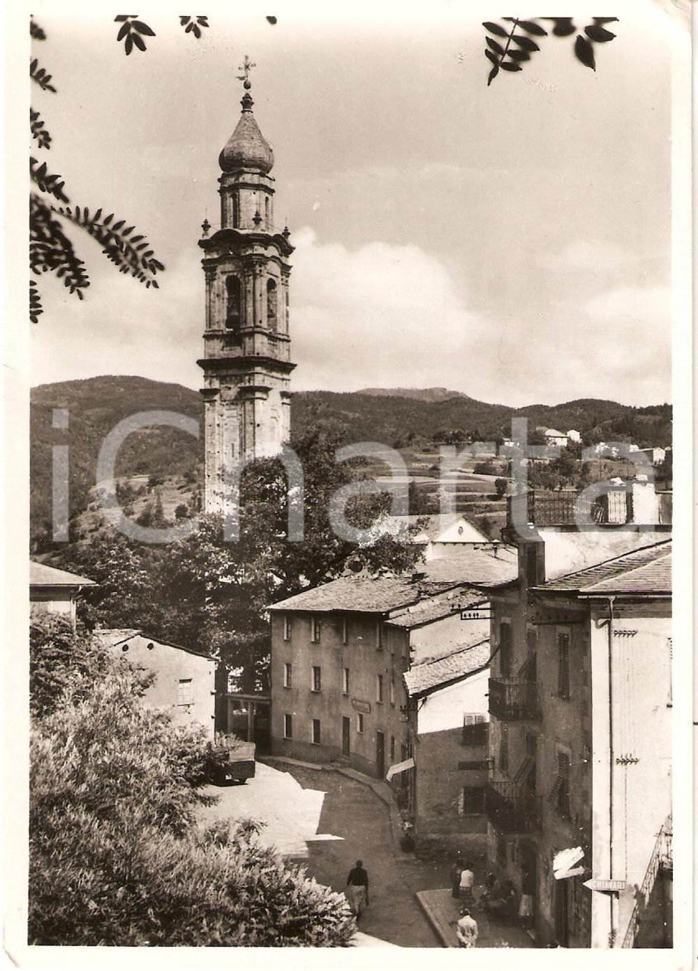 Cartolina originale da collezione 1955 ca REZZOAGLIO GE Chiesa SAN MICHELE ARCANGELO Animata Cartolina FG NV 1