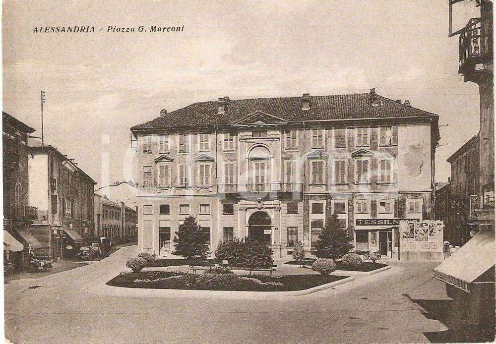 Cartolina originale da collezione 1950 circa AESSANDRIA Piazza MARCONI Panorama Cartolina FG NV 1