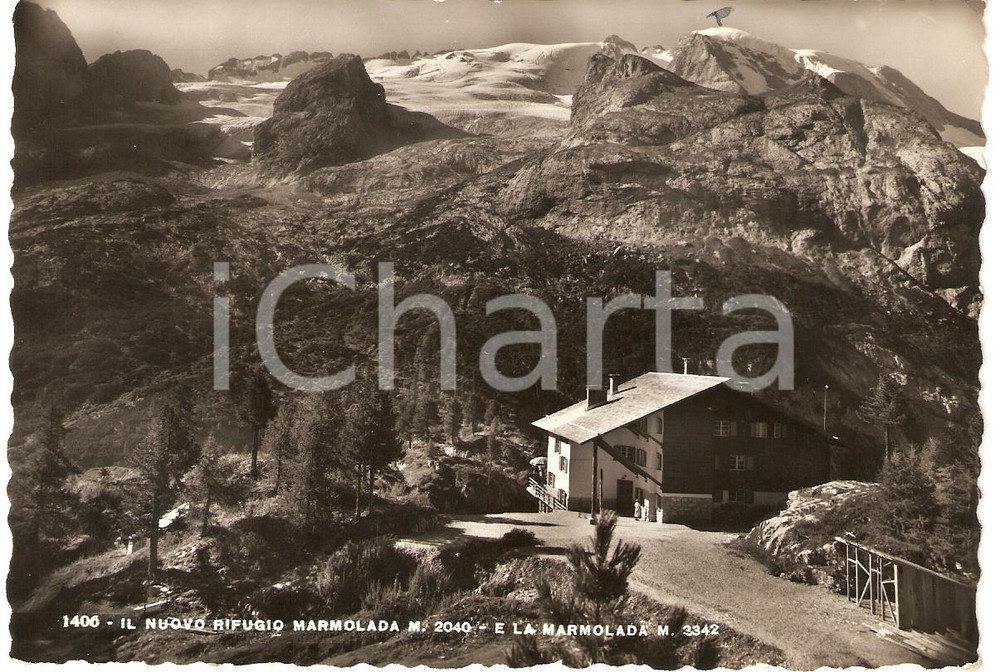 Cartolina originale da collezione 1940 ca CANAZEI TN Rifugio MARMOLADA Centro Alpinistico Italiano Cartolina FG 1