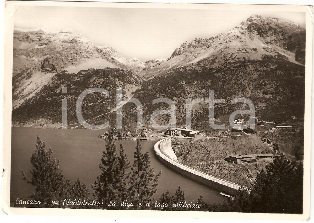 Cartolina originale da collezione 1952 VALDIDENTRO SO Diga di CANCANO Valle di FRAELE Cartolina FG VG 1