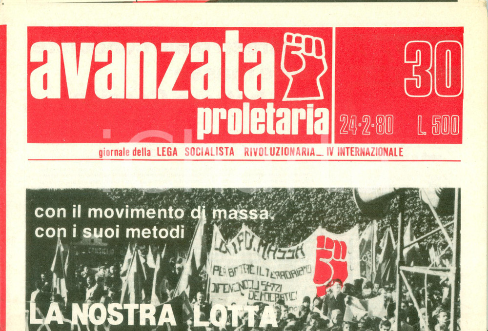 Giornale, rivista storica 1980 AVANZATA PROLETARIA Lega Socialista Rivoluzionaria contro il terrorismo 1