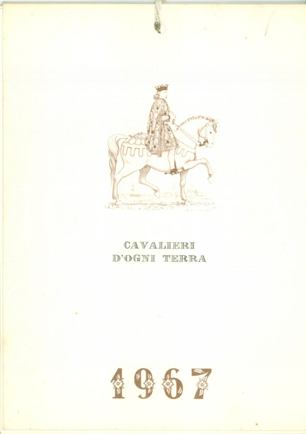 Oggetto da collezione cartaceo 1967 MILANO Casa MAMMA DOMENICA Calendario Cavalieri d ogni terra  ILLUSTRATO 1