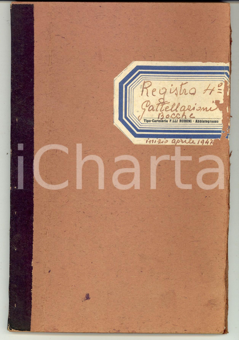 Documento originale, autentico 1947 GAGGIANO MI Ditta Giovanni LANDRIANI  Gattellazione rogge Registro 1