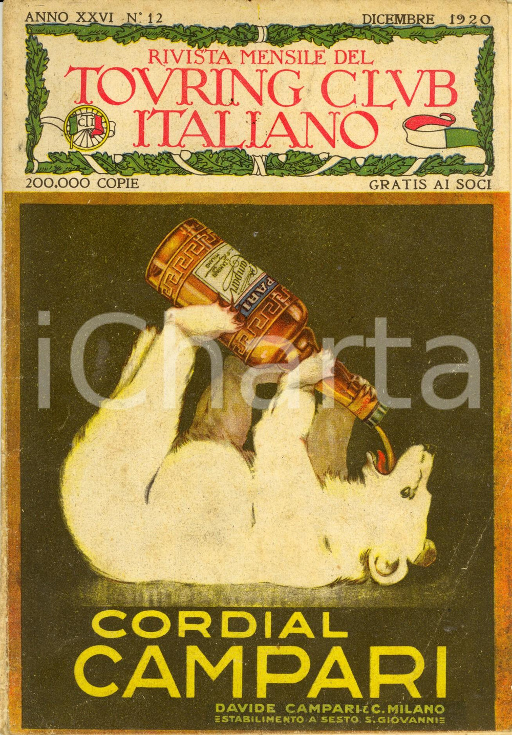 Giornale, rivista storica 1920 TOURING CLUB ITALIANO Nuovi confini d Italia Anno XXVI nÂ°12 DANNEGGIATA 1