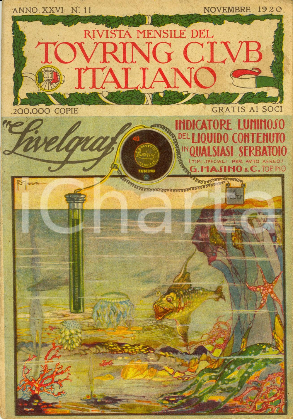 Giornale, rivista storica 1920 TOURING CLUB ITALIANO Conventi della Sicilia Rivista Anno XXVI nÂ° 11 1