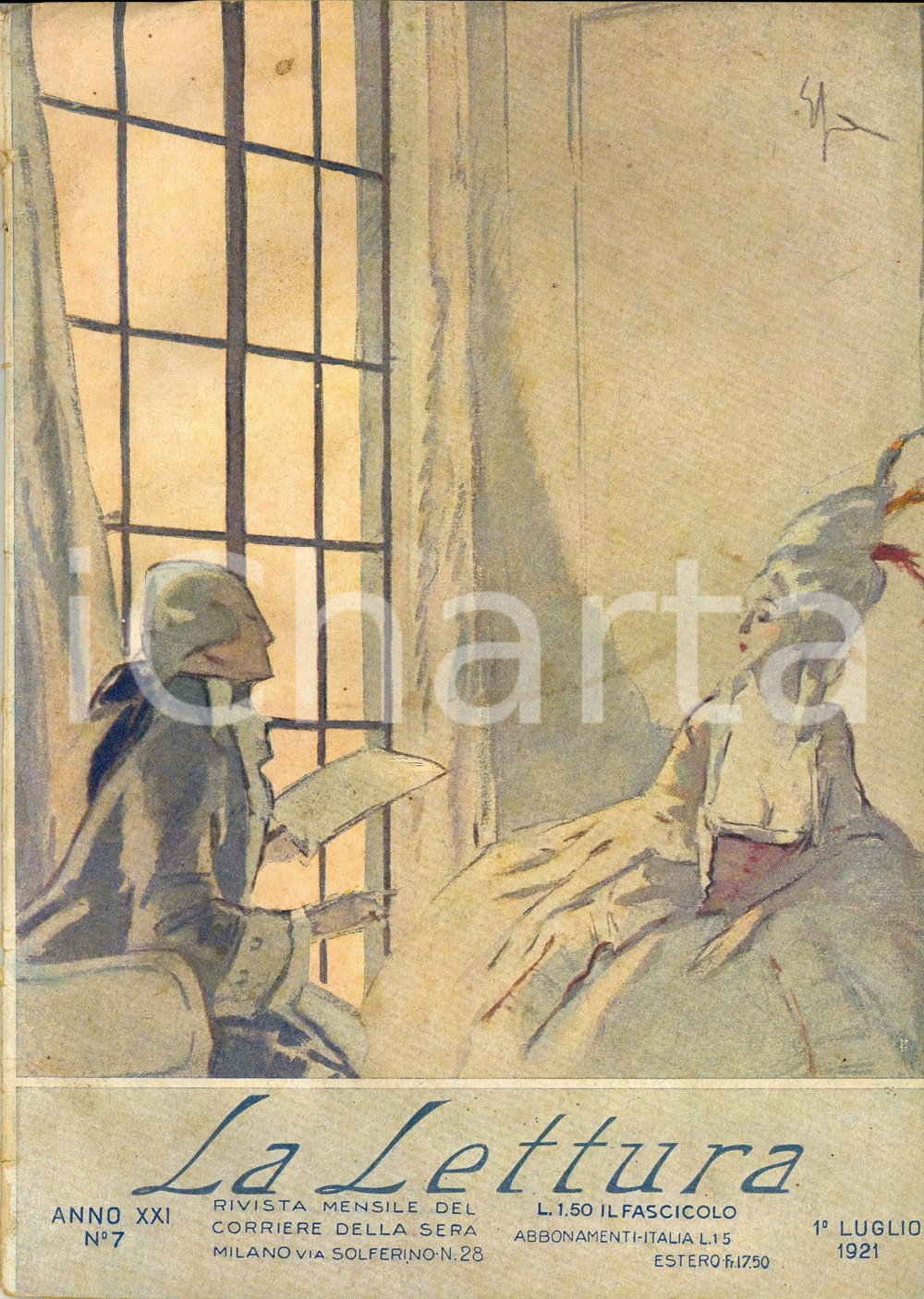 Giornale, rivista storica 1921 LA LETTURA Carteggio inedito WAGNERMARIANI Rivista ILLUSTRATA Anno XXI n.7 1