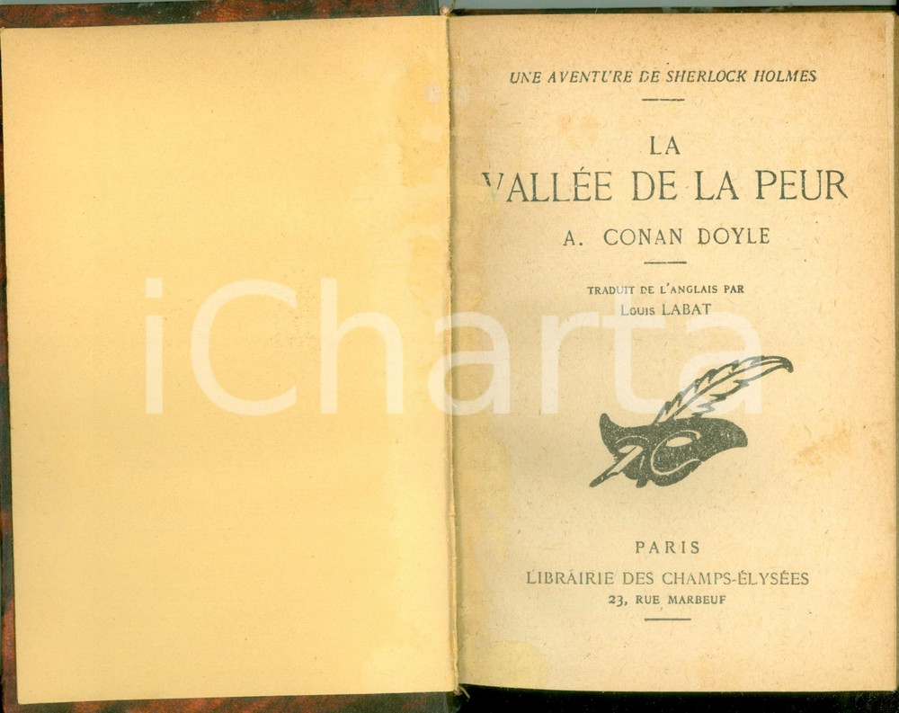 Libro, pubblicazione d epoca 1929 Arthur CONAN DOYLE La vallÃ©e de la peur Librairie des CHAMPSELYSEES 1