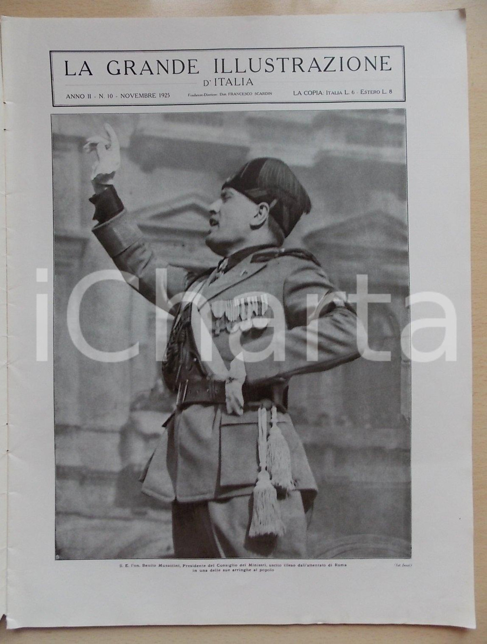 Giornale, rivista storica 1925 GRANDE ILLUSTRAZIONE D ITALIA  Idrovolante ALCIONE Rivista Anno II n.10 1