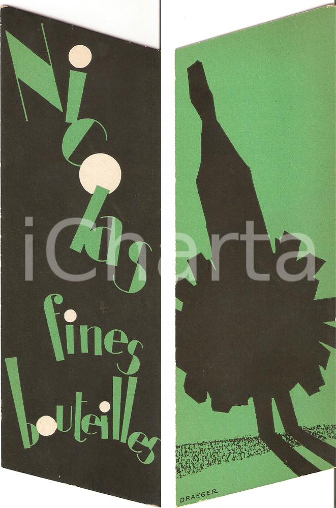 Oggetto da collezione cartaceo 1965 ca FRANCE  NICOLAS fines bouteilles Imprimeur DRAEGER Segnalibro 1