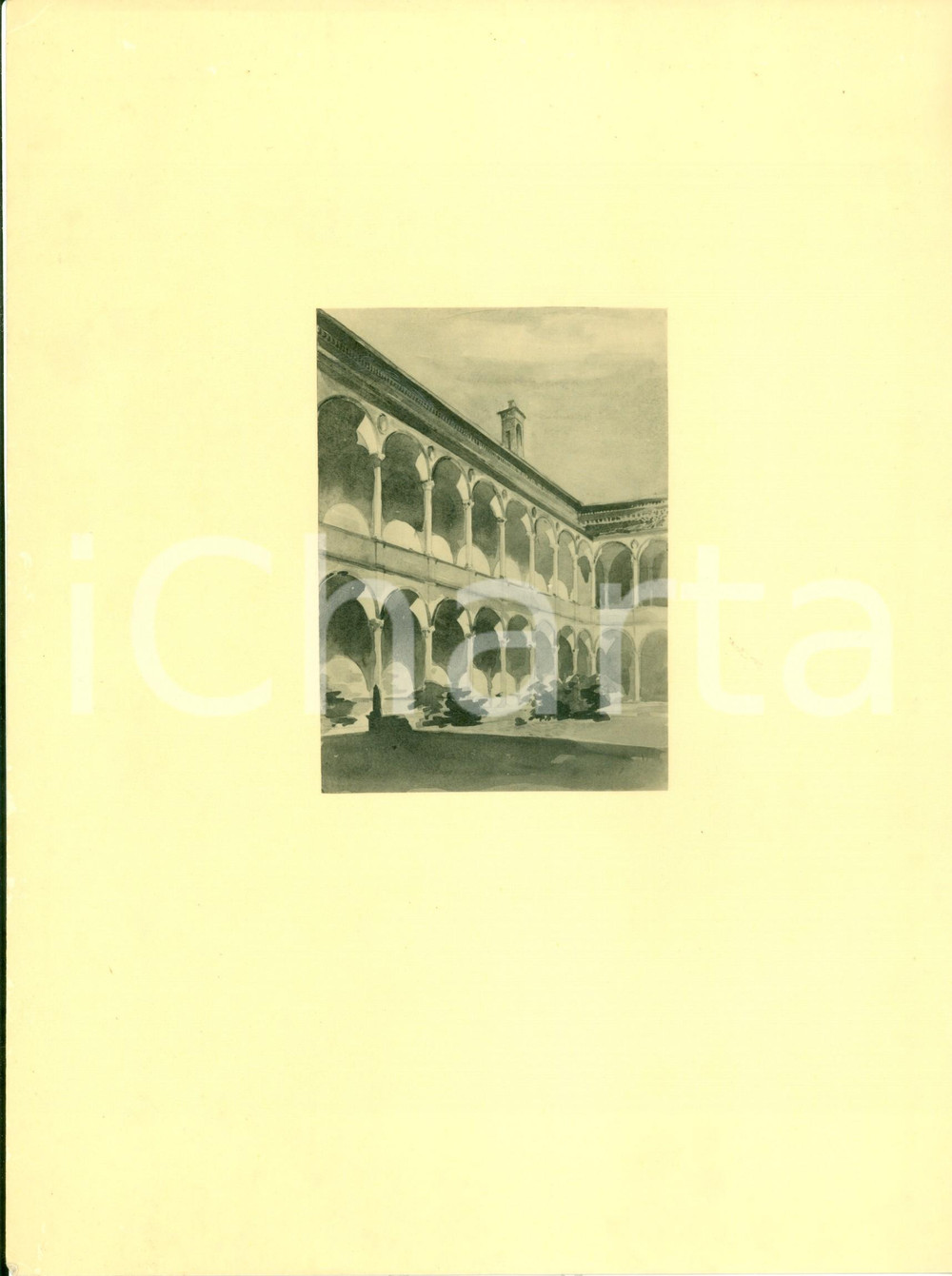 Fotografia d epoca originale 1940 MILANO Edificio dell OSPEDALE MAGGIORE dopo i restauri Foto del bozzetto 1