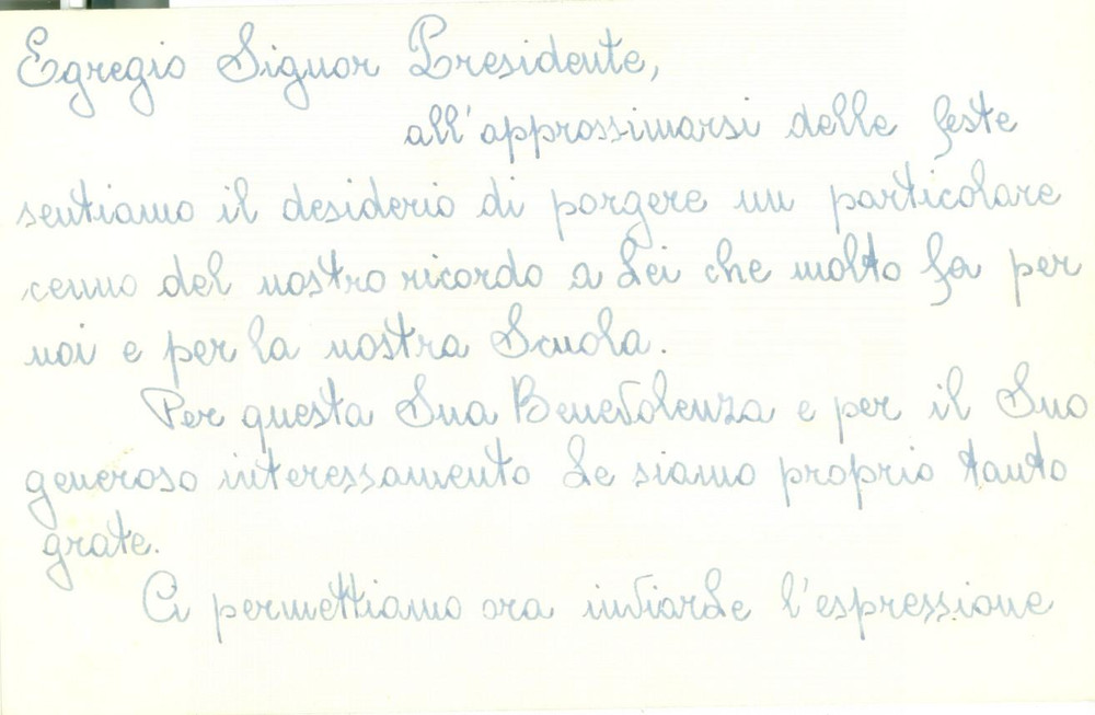Documento originale, autentico 1950 MILANO Auguri di Natale dalla Scuola MANTEGAZZA Biglietto 1