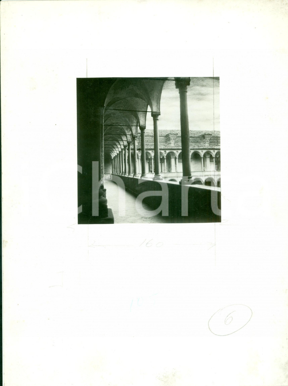 Fotografia d epoca originale 1940 MILANO Edificio dell OSPEDALE MAGGIORE dopo i restauri Fotografia 1