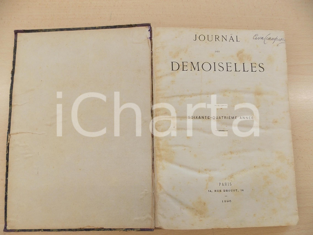 Libro, pubblicazione d epoca 1896 JOURNAL DES DEMOISELLES Annata completa rilegata in volume DANNEGGIATO 1