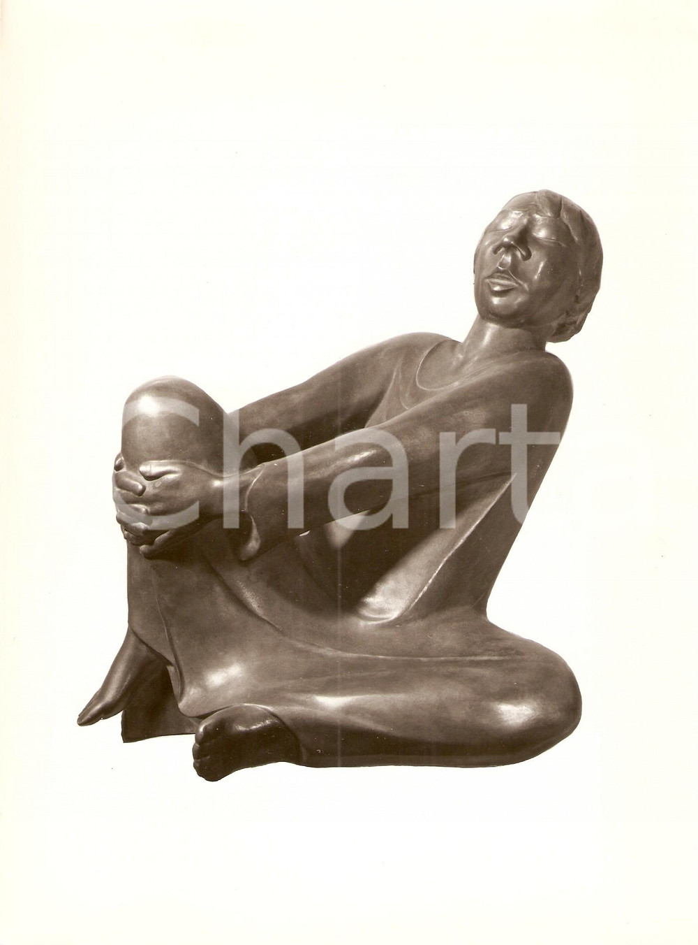 Fotografia d epoca originale 1950 VENEZIA  XXV BIENNALE D ARTE Ernst BARLACH Uomo che canta Fotografia 1