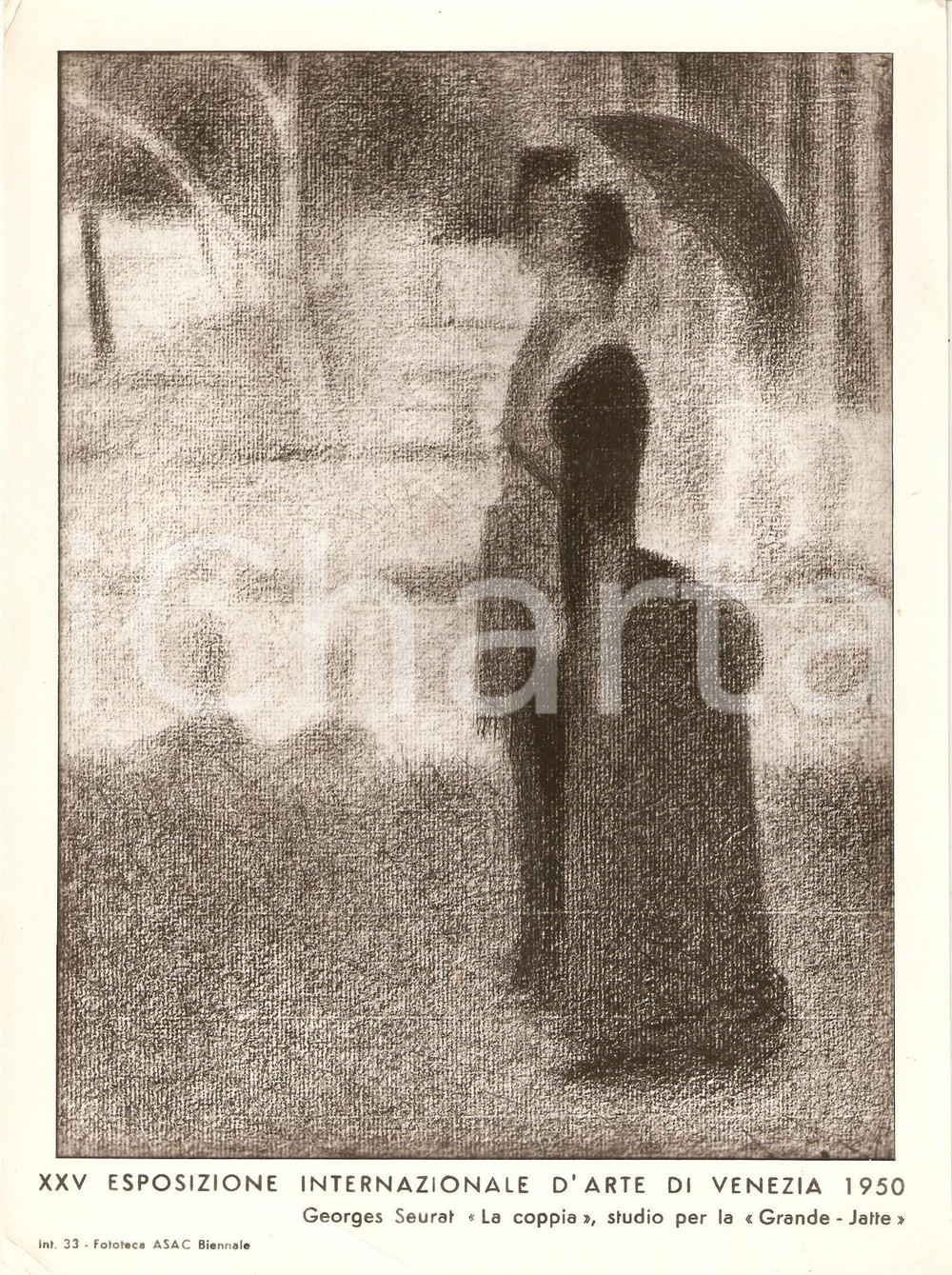Fotografia d epoca originale 1950 VENEZIA  BIENNALE D ARTE Georges SEURAT Studio per la GRANDE JATTE Foto 1