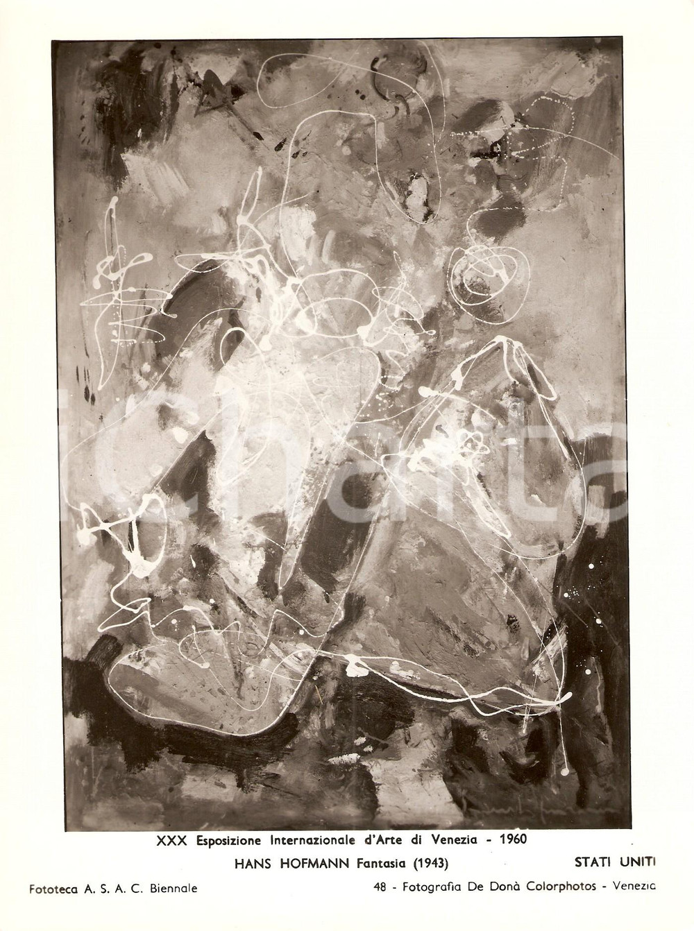 Fotografia d epoca originale 1960 VENEZIA  XXX BIENNALE D ARTE Hans HOFFMAN Fantasia Fotografia 1