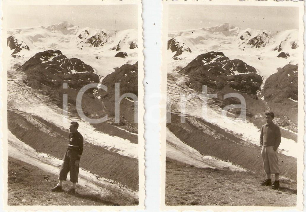 Fotografia d epoca originale 1951 SANTA CATERINA VALFURVA SO Alpinisti Catena Tredici Cime Lotto 2 Foto 9x6 1