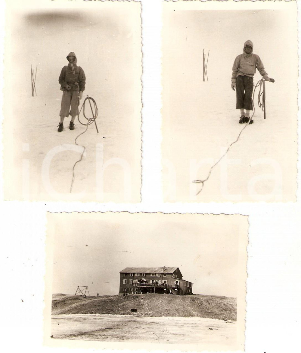 Fotografia d epoca originale 1950 TRAFOI BZ Passo dello Stelvio Alpinisti al Rifugio LIVRIO Lotto 3 Foto 9x6 1