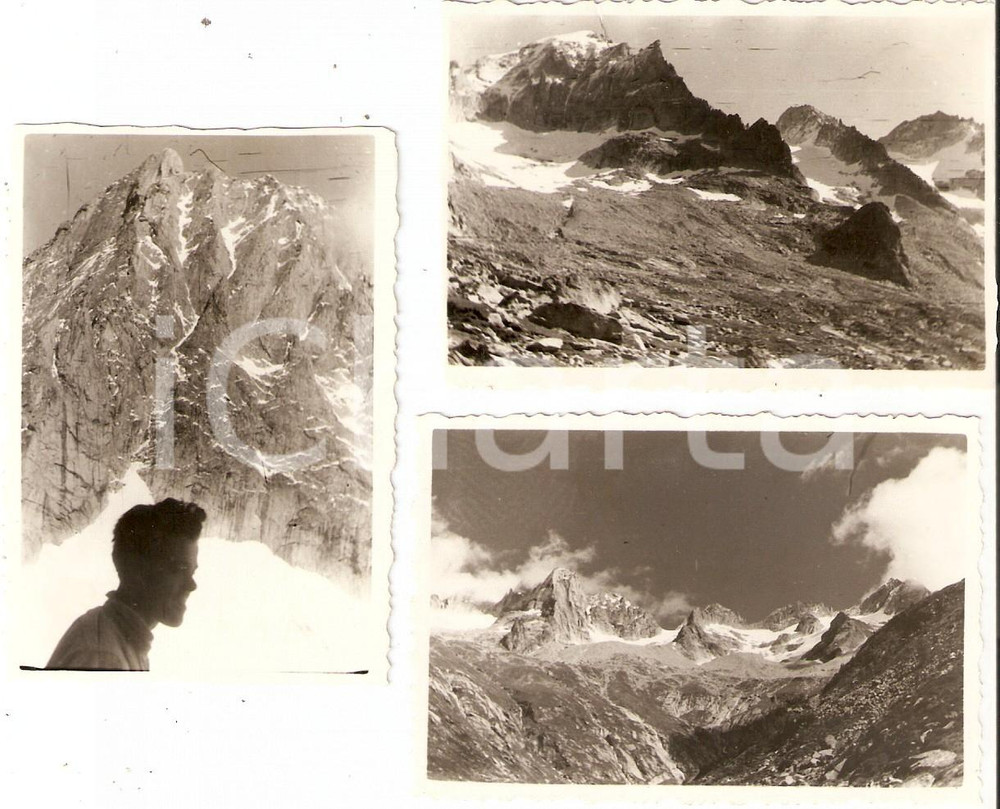 Fotografia d epoca originale 1948 VAL MASINO SO PIzzo Cengalo SPIGOLO VINCI Lotto 3 Fotografie 9x6 1