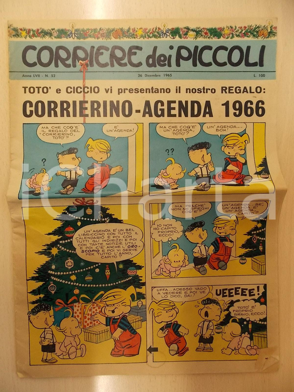 Giornale, rivista storica 1965 CORRIERE DEI PICCOLI 52 Corrierino Agenda 1966 TOPO GIGIO Commedia Natale 1