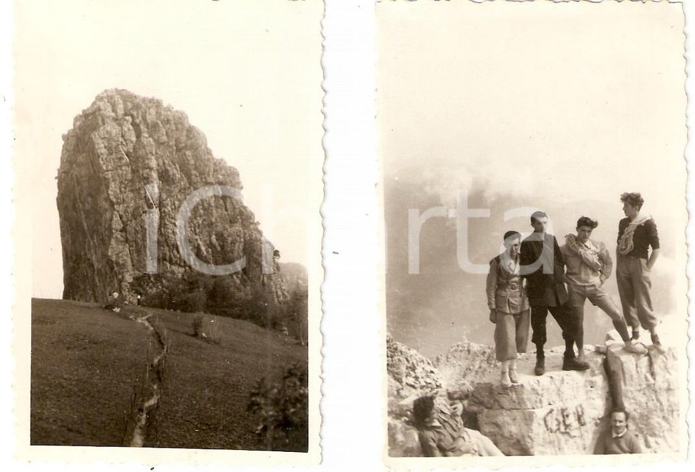 Fotografia d epoca originale 1946 VALSASSINA LC GRIGNETTA Alpinisti su CRESTA SEGANTINI Lotto 2 Foto 9x6 1