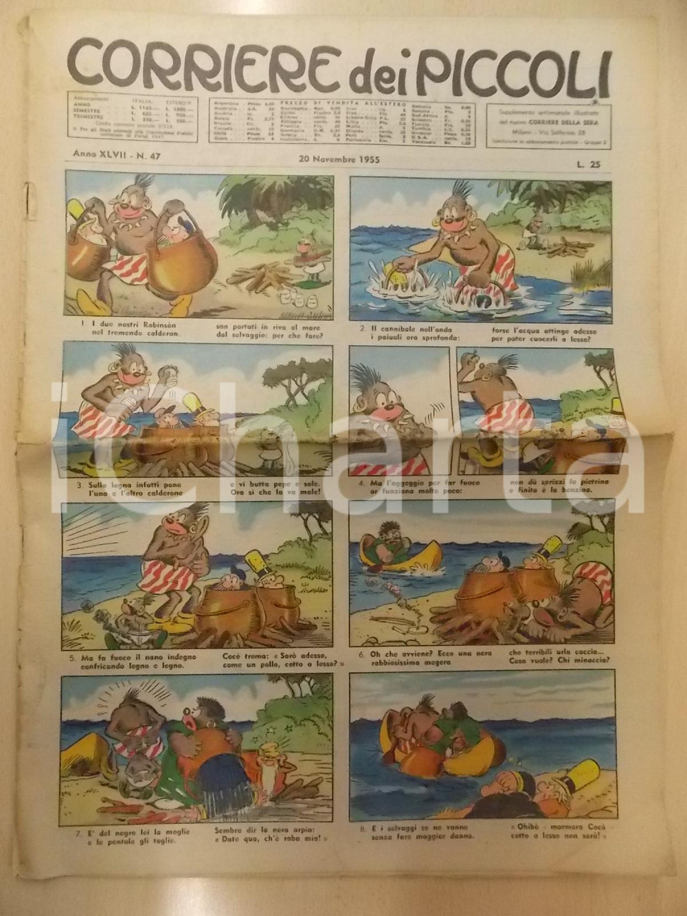Giornale, rivista storica 1955 CORRIERE DEI PICCOLI 47 Contessa Clementina di Mino MILANI Rivista 1