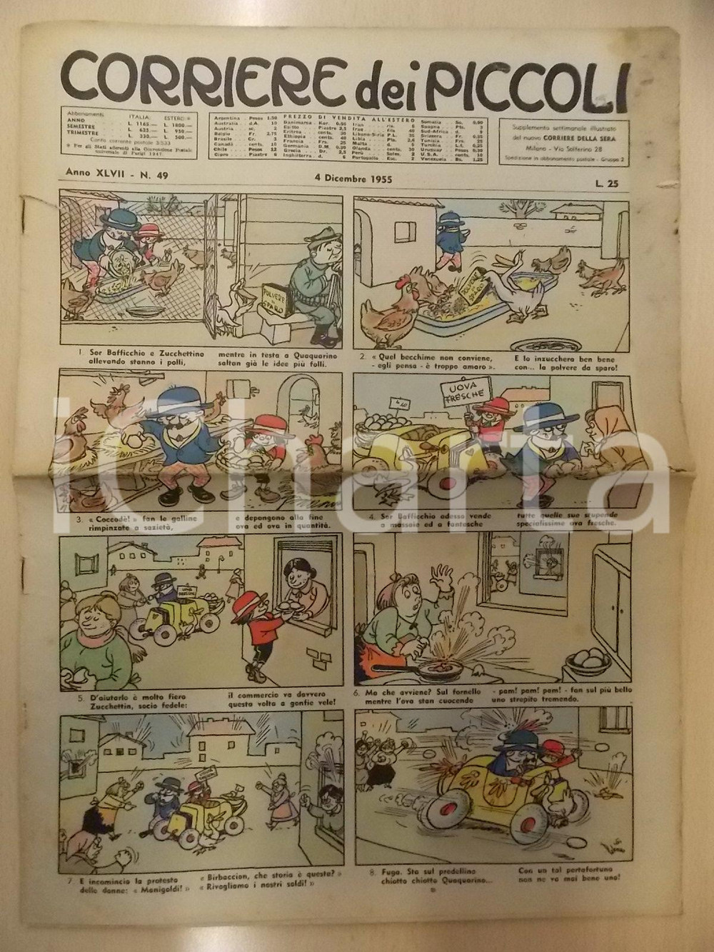 Giornale, rivista storica 1955 CORRIERE DEI PICCOLI 49  Signorina VanitÃ  e Alibella di Grazia NIDASIO 1
