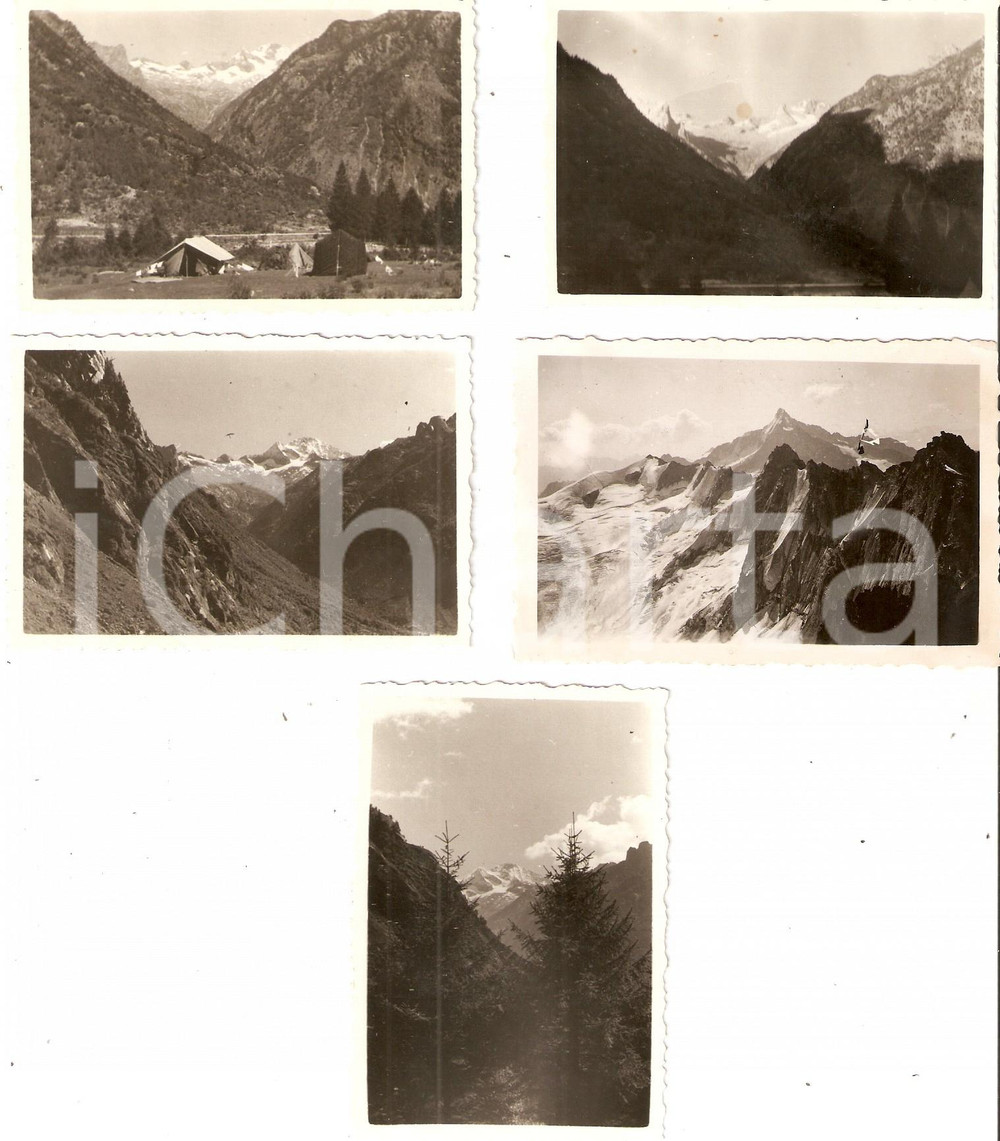 Fotografia d epoca originale 1947 VAL MASINO SO Panorama MONTE DISGRAZIA Lotto 5 Fotografie 9x6 1